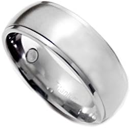 Accents Kingdom 8mm Men's Titanium Magnetic Satin Dome Wedding Band Ring Size 10