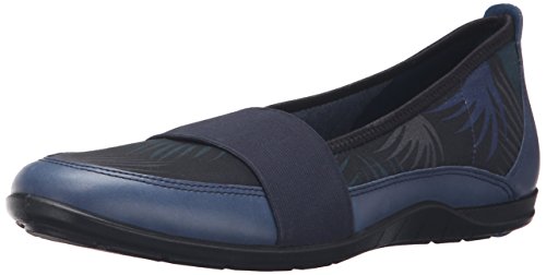 Ecco Footwear Womens Bluma Band Ballet Flat, Denim Blue/Marine Palm Print, 41 EU/10-10.5 M US