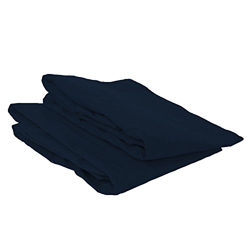 Bacati Mix and Match Solid Crib Fitted Sheet, Navy, 2 Count