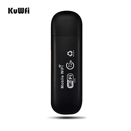 KuWfi Drahtloser Mini-USB Hotspot 3 G WiFi Modem + WiFi Router, Mobile, Wireless, Netzwerk, Hotspot mit SIM-Kartenschlitz, unterstützt 2G/3G Netzwerk, HSPA +/HSPA/UMTS 2100 MHz. Edge: 900/1800 MHz für Außen und Innen im Bus oder im Auto (SI