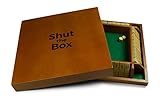 Endgamz Deluxe Shut The Box Game Wooden 4 Player Math Game with Lid for 1-4 Players - Premium Wood Tabletop Set with Cover, Dice, Felt Bottom and Shut-The-Box Instructions - 14.5 Inches