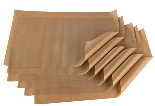 Teflon Sheets - 6-Pack PTFE Teflon Sheet for Heat Press, 16 x 24-Inch Heat Transfer Sheets, Heat-Resistant Craft Mats, Non-Stick Oven Liners