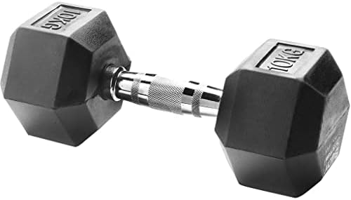 Body Sculpture 10 Kg Hex Dumbbell With Rubber Coating Black And - Main Image
