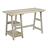 Convenience Concepts Designs2Go Trestle Shelves Desk, Weathered White 31iU46FRRDS