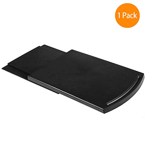 Ihomepark Kitchen Caddy Sliding Coffee Tray Mat, Under Cabinet Appliance Coffee Maker Toaster Countertop Storage Moving Slider - Base Sliding Shelf with Smooth Rolling Wheels (1 Pack)