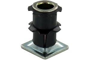 Outwater Industries Double Star Threaded Caster Insert | Heat Treated Steel | Fits 3/4 Inch Square 16-18 Gauge Tube | Thread: 5/16-18 | 100 Pack
