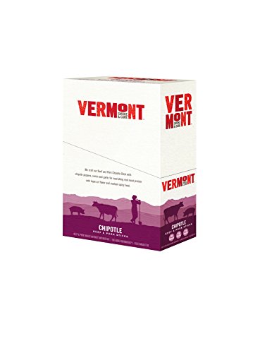 Vermont Smoke & Cure Meat Sticks - Antibiotic Free Beef & Pork Sticks - Gluten-Free Snack - Paleo and Keto Friendly - Nitrate Free - Chipotle - 1oz Stick - 24 Count