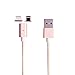 HengQiang Magnetic Charging Cable with 2 Connectors Lightning & Micro USB for iPhone5 5s 6 6s 6plus 7 7plus and Other Devices with Micro USB Slots (Gold)