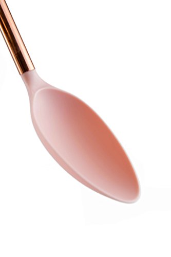 COOK with COLOR 5 Piece Pink Nylon Cooking Utensil Set on a Ring with Rose Gold Copper Handles