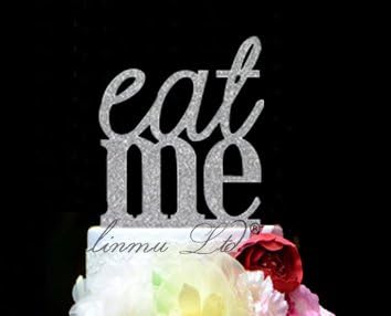 Creative Flash Eat Me Wedding Cake Topper - Fun Custom Cake Topper - Unique Anniversary Cake Topper. (6 inches)