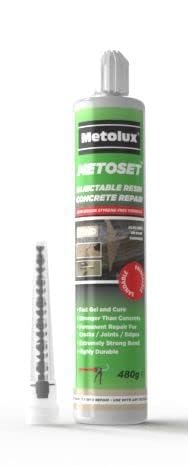 Dortech Metolux Metoset Concrete Repair Resin for Repairing Cracks and Sealing Joints, Strong Mortar Repair Ready to Use Cement Filler Suitable for Indoor & Outdoor Use - Sand (480g)