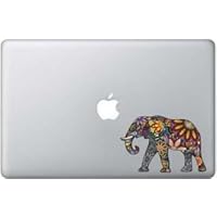 Colorful Floral Elephant - 5 Inch - Apple Macbook Laptop Decal