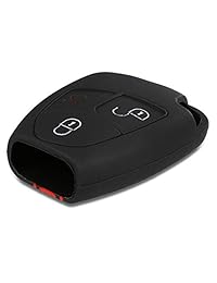 Kwmobile Car Key Cover para Mercedes Benz - Funda protectora de silicona para Fob para Mercedes-Benz 2-3 Button Key Car - Rojo Negro
