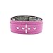 Avery BDSM Collar Lockable Genuine Leather Chinchilla Fur Bondage Choker (Pink, Small)thumb 1