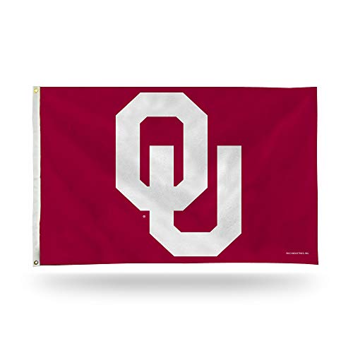 NCAA Rico Industries 3-Foot by 5-Foot Single Sided Banner Flag with Grommets, Oklahoma Sooners