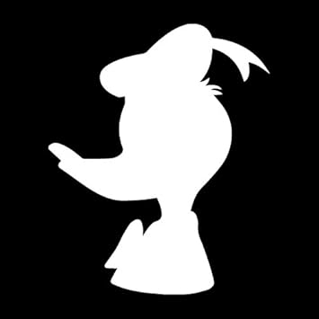 amazon com cartoon characters stickers donald duck silhouette white vinyl car laptop window decal 7 x5 automotive cartoon characters stickers donald duck silhouette white vinyl car laptop window decal 7 x5