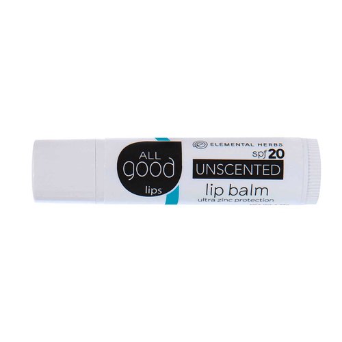 All Good Natural SPF 20 Lip Balm for Soft Smooth Lips - With Calendula, Lavender, Olive Oil, Beeswax, Vitamin E | Zinc Oxide for Safe Sun Protection (Unscented)