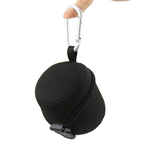 JJC Deluxe Medium Neoprene Lens Case/Lens Pouch for Mirrorless Lenses up to 62mm x 68mm(D x H) - E.G.for Fuji Fujinon XF 35mm f2/23mm f2/50mm f2,Sony E 16-50mm/16mm f2,Canon EF-M 15-45mm/22mm f2 ,etc