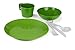 GSI Outdoors Cascadian 1 Person Table Set for Camping & Outdoors - Plate, Bowl, Mug Cup & Cutlery - Green