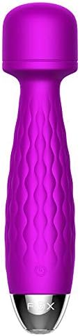 HANYUNMY Personal Wand Massager - Cordless Therapeutic Vibrating Massage - Powerful Hand held Magic Rechargeable Mini Stress Relief Silicone - Foot Back Neck - Upgraded Memory（ Purple）