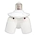 E27 Light Bulb Standard Base E26 1 in 3 Sockets Splitter 3 Ways Adapter e27 Socket Plastic Light Lamp Holder Base, Max Wattage 180W