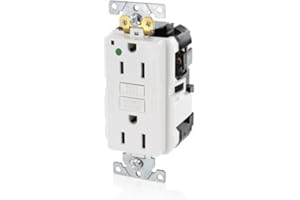 Leviton SmartlockPro GFCI Receptacle, 15 Amp, 125 Volt, Extra-Heavy Duty Hospital Grade, Modular Terminals, MGFN1-HGW, White