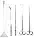 SAMYO Stainless Steel Aquarium Aquascaping Kit Aquatic Plant Tweezers Scissor Substrate Spatula Tools Sets - 5 Tools
