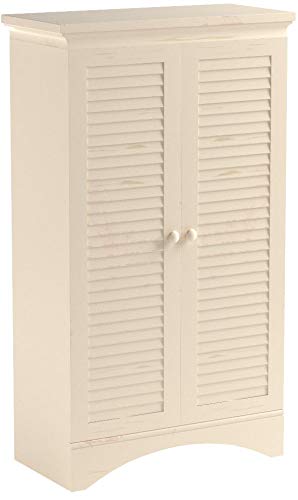 Sauder Harbor View Storage Cabinet Antiqued White Finish Catalog Furniture