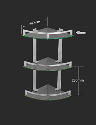 Extremely Firm Shower Shelf Bathroom glass angle stand Toilet triangular multi - store shelves Bathroom Amenities Cosmetics frame ensuring quality (Size : 28cm)