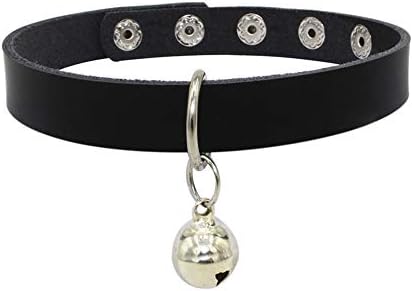 Dog Collars For Small Dogs Leather Cat Collar With Bell Adjustable Puppy Necklace