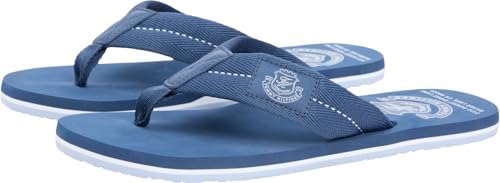 Uomo Infradito Patch con Fascetta in Tessuto, Blu (Aegean Sea), 43