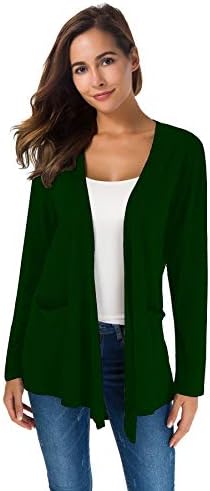 XINAO Women's Classic Open Long Sleeve Lightweight Casual Cosy Modal High Low Drape Sweaters Cardigan