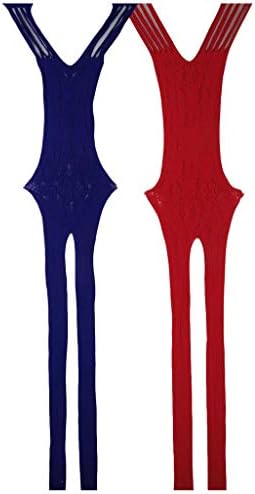 Yulaixuan Womens fishnets Bodysuits Lingerie Bodystocking Stretchy Nightgown 2-Pack