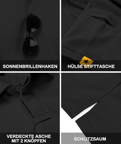 JACKETOWN Men's Short Sleeve Polo Shirt Quick Dry Breathable Polo Tennis Polo Summer Men's Golf Sports Shirt Casual Basic Polo