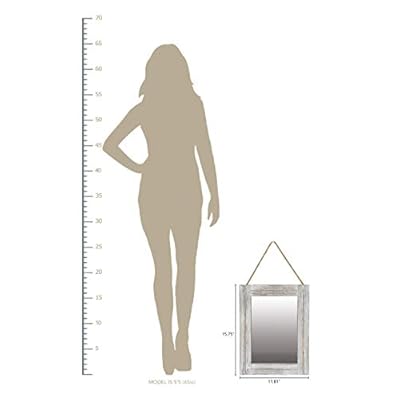 EMAISON 16 X 12 Inch Rustic Wood Framed Wall Mirror with Hanging Rope for Farmhouse Décor, for Entryway, Bedroom… 31iWE1XMolL