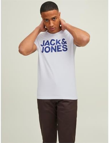 Jack&Jones Essentials - Camiseta para Hombre, Negro/Paquete: 1 Negro, 1 Azul Marino, 1 Blanco, M