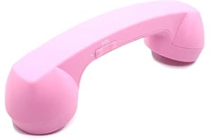 ENJOY-UNIQUE Wireless Retro Telephone Handset and Wire Radiation-Proof Handset Receivers Headphones for a Mobile Phone with Comfortable Call (Pink)