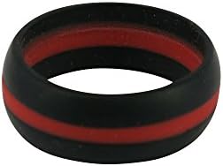 BJJ Rings Silicone Wedding Band for Men &amp; Women - Ranked Rubber Wedding Bands for Brazillian Jiu Jitsu Black Size 12