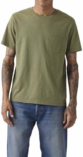 Camiseta para Hombre SS Classic Pocket tee, Moss Olive 0908736, M