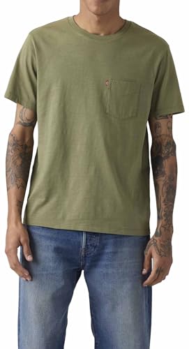 Camiseta para Hombre SS Classic Pocket tee, Moss Olive 0908736, M