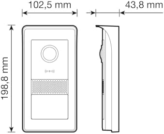 K42945 Kit portier-vidéo WiFi en saillie contenant: portier-vidéo WiFi à écran tactile LCD 7" mains libres, platine audio-vidéo RFID, alimentation avec fiches standards EU, EK, US et AU