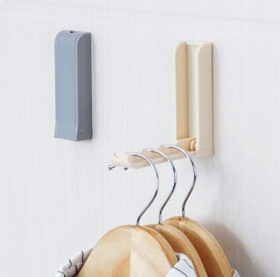 Urdhva Retail  Foldable  Wall-Mounted Self Adhesive Hook Hanger - Grey Color (2 Pieces)