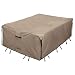 ULTCOVER Rectangular Patio Heavy Duty Table Cover - 600D Tough Canvas Waterproof Outdoor Dining Table Chair Set Cover Size 88L x 62W x 28H inch primary