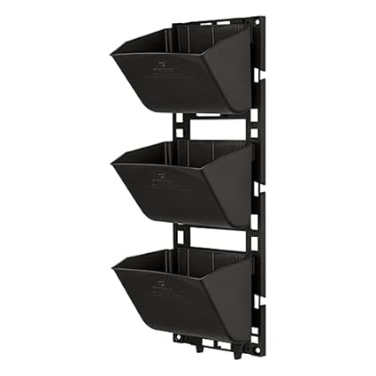 Madhuli Gardencia Vertical Wall Garden Pot, Flower Planter, Hanging Planter, Gardening Planter, Outdoor Planter, Plant Pot, Round Planter, Flower Pot, Decoration Planter (Pack of 3, Black)