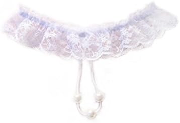 Letuwj Womens T-Back Lace Open Crotch with Beads