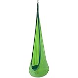 HugglePod Lite Indoor Outdoor Hanging Hammock Chair, Durable Lightweight Nylon with Reinforced Hanging Strap, Max Weight 175 LBS, 64 H x 24 W - Green
