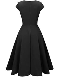 Homrain - Vestido de cóctel para mujer, estilo retro de los años 50, con mangas y columpio