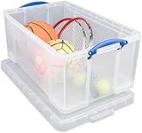 Really Useful Box 64 Litre Storage Box with Lid Pack of 2 Clear view 3