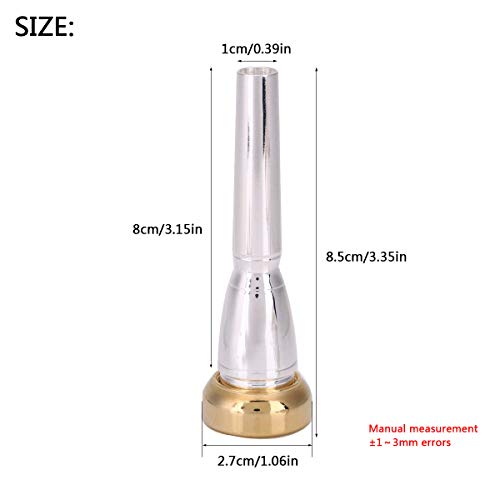 Brass Trumpet Mouthpiece Set 1-1/2c 3c 5c 7c 2b 2c 3b 3c Gold Plated Mouth Pieces Cups Trompette Replacement Parts Rich Tone Brass Wind Musical Instruments Accessories (Set2: 2b 2C 3b 3C)