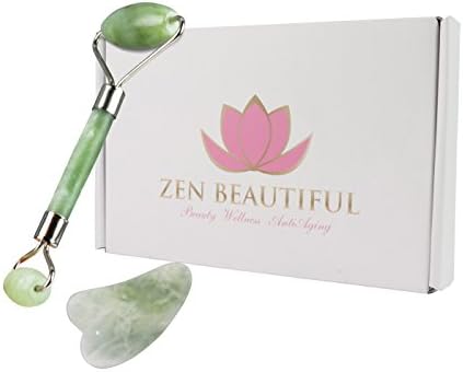 Jade Roller Facial Massage Beauty Tool Set - Includes Gua Sha Stone, Natural Anti Aging Skin Care Massage Therapy For Face and Body, Prevent Wrinkles And Restore Your Youthful Appearance